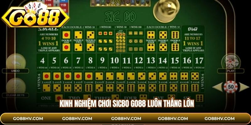 Kinh nghiệm chơi sicbo Go88 luôn thắng lớn